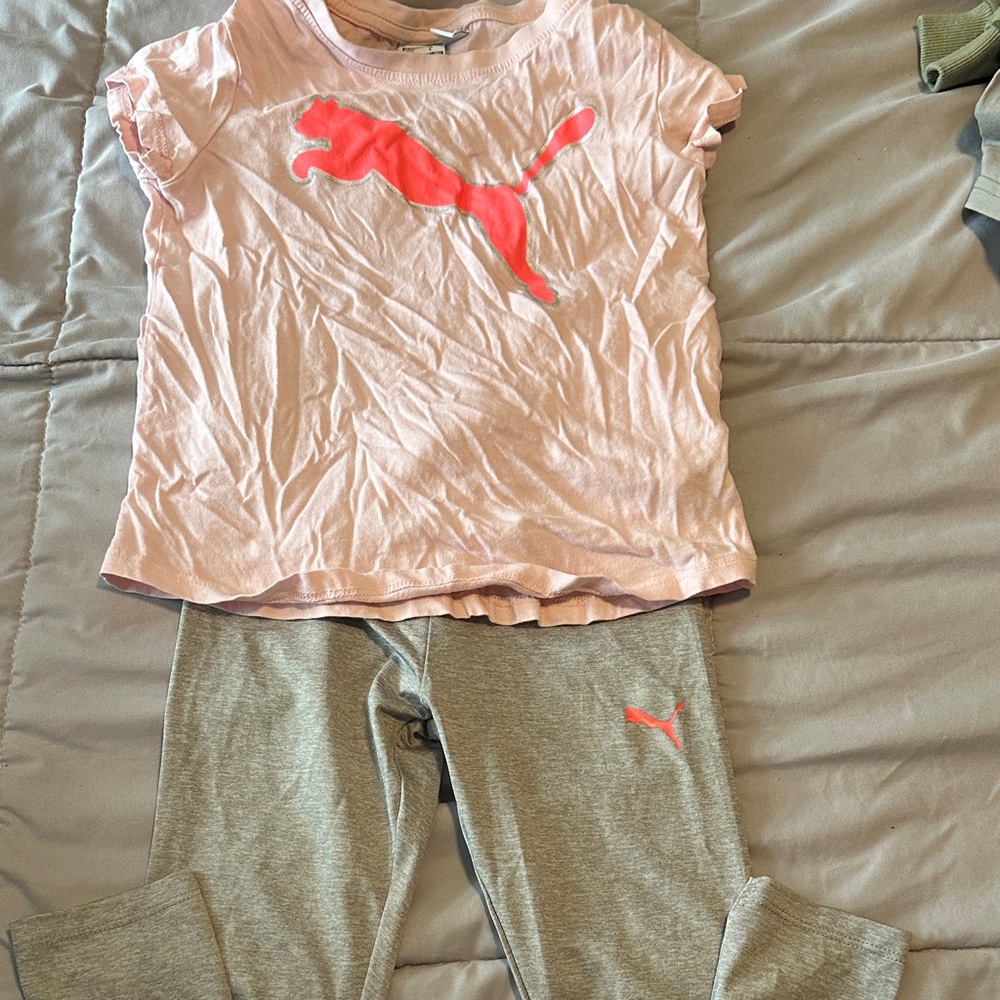 Puma Light Pink and Gray Kids Set